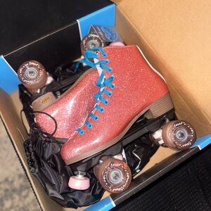 Glittery Pink Kids Roller Skates